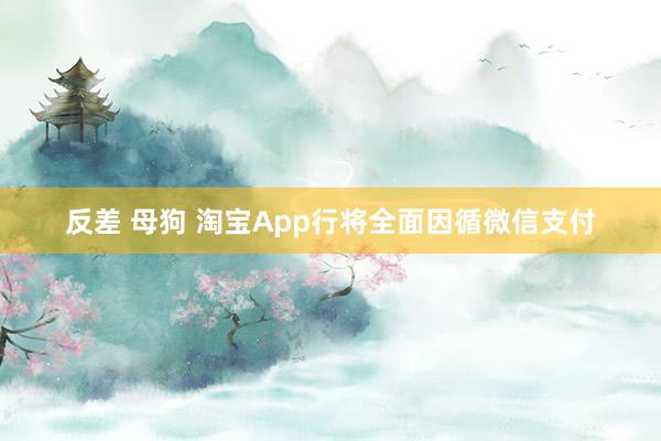反差 母狗 淘宝App行将全面因循微信支付