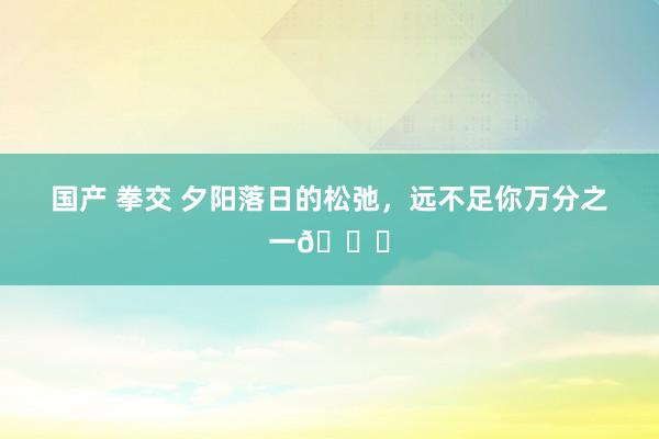 国产 拳交 夕阳落日的松弛，远不足你万分之一🌅