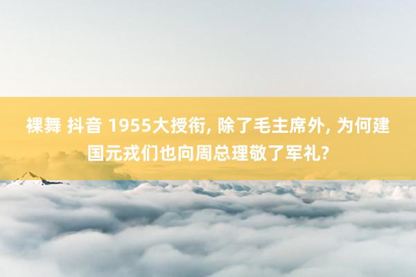 裸舞 抖音 1955大授衔， 除了毛主席外， 为何建国元戎们也向周总理敬了军礼?