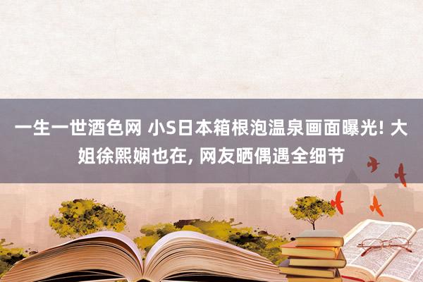 一生一世酒色网 小S日本箱根泡温泉画面曝光! 大姐徐熙娴也在， 网友晒偶遇全细节