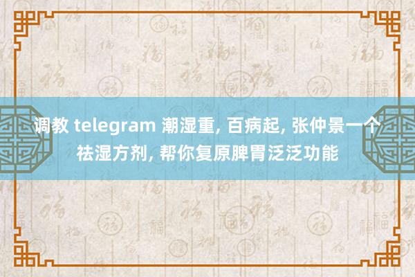 调教 telegram 潮湿重， 百病起， 张仲景一个祛湿方剂， 帮你复原脾胃泛泛功能