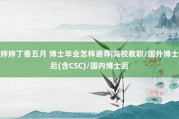婷婷丁香五月 博士毕业怎样遴荐|高校教职/国外博士后(含CSC)/国内博士后